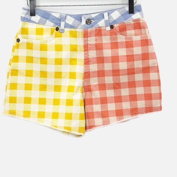 Farm Rio for Anthropologie Picnic Plaid Cotton Shorts - NWOT - Size Small - Picture 4 of 9